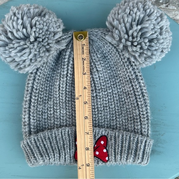 Disney Minnie Mouse Gray Pom Pom Beanie Hat - Picture 7 of 7